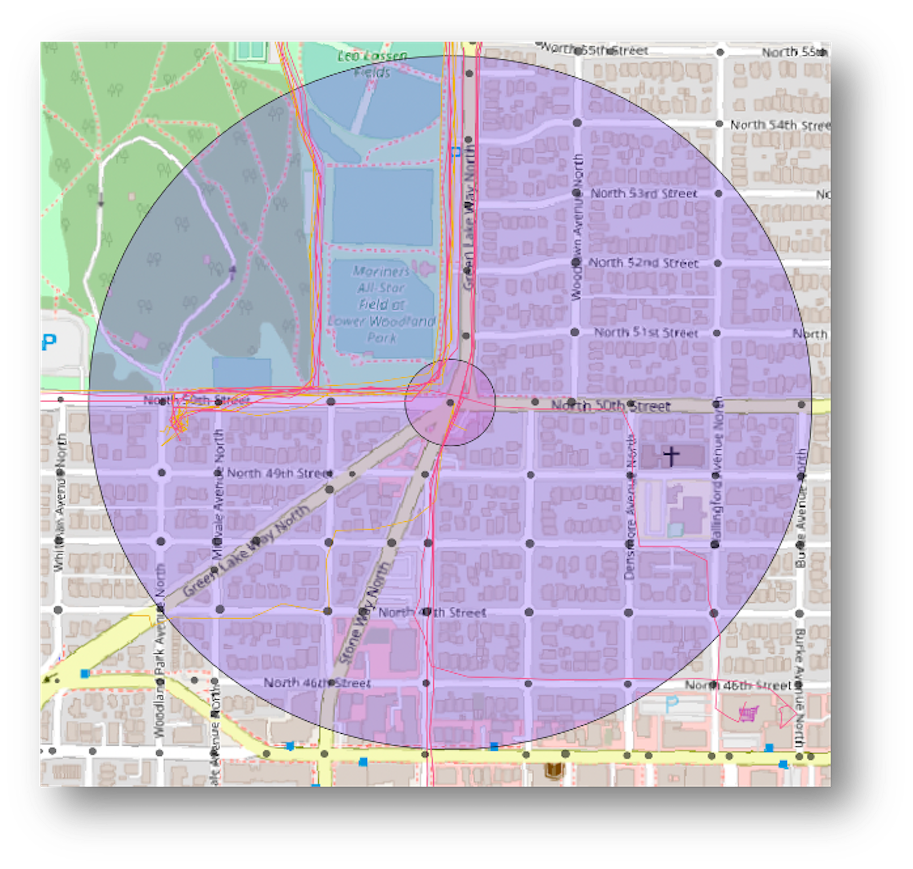 Pedestrian experience environment buffers