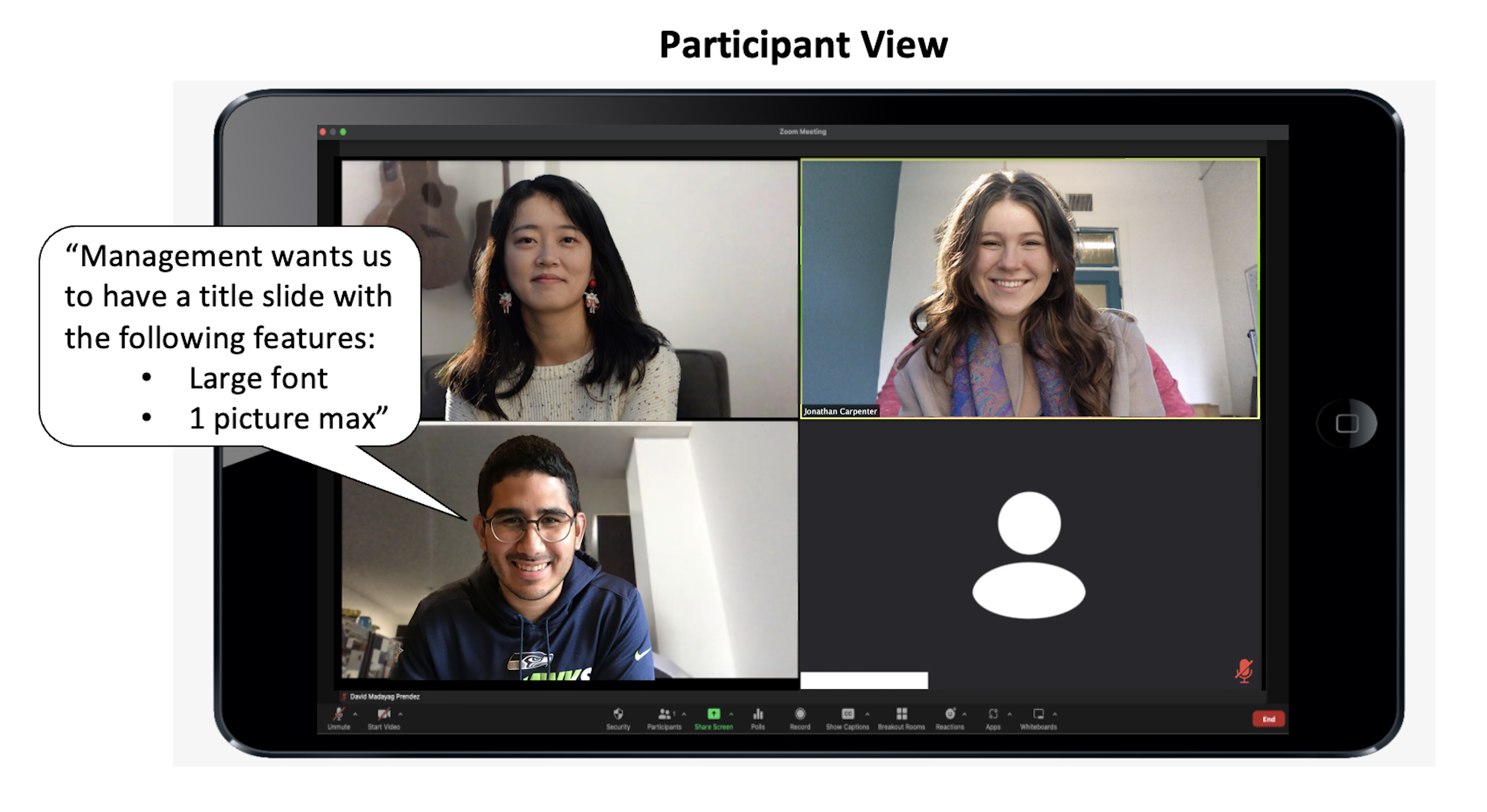 pre-recorded virtual work meeting